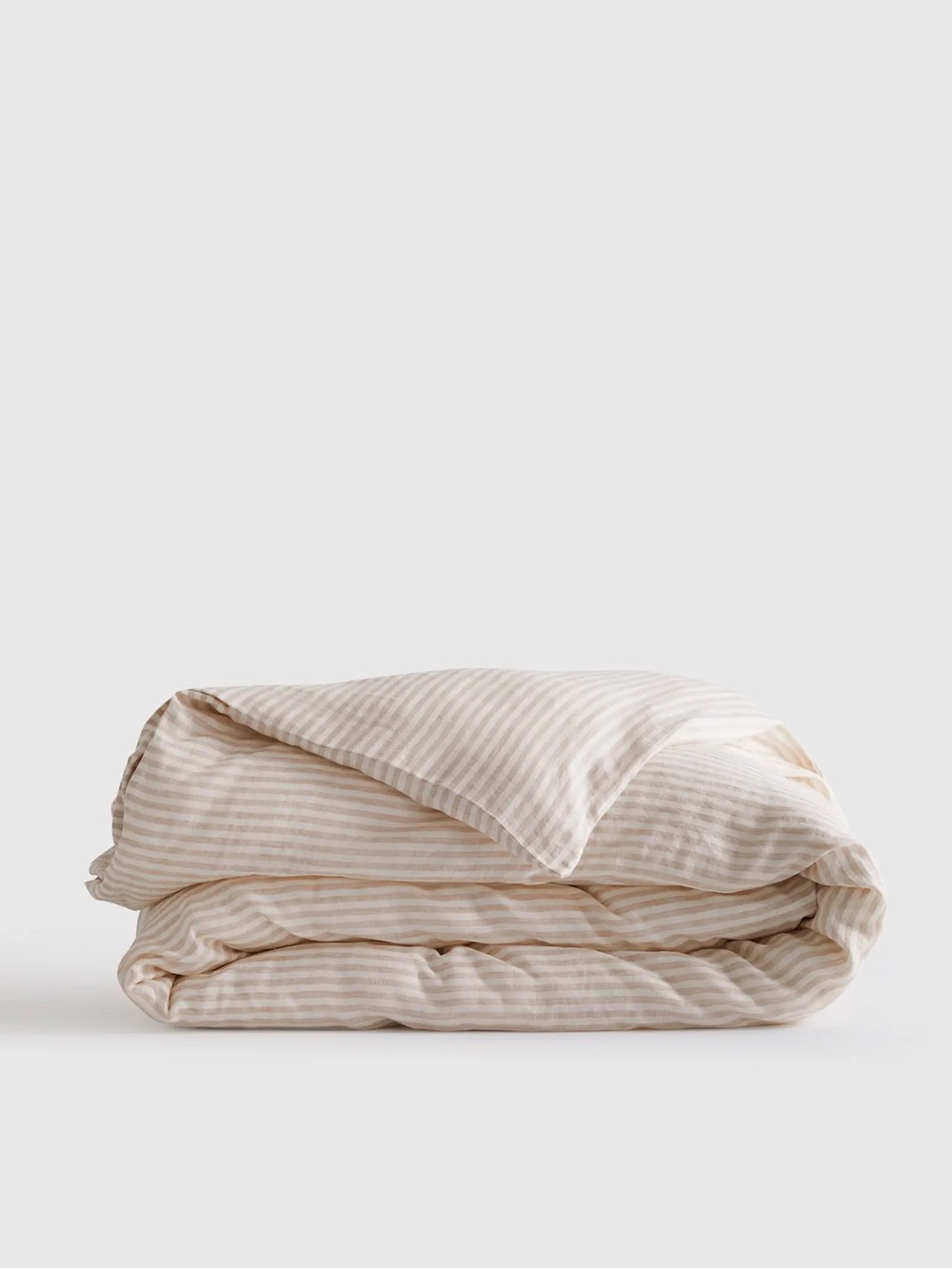 NEW Quince KING Natural European Linen Stripe Duvet Cover $174 -HUGE DISCOUNT